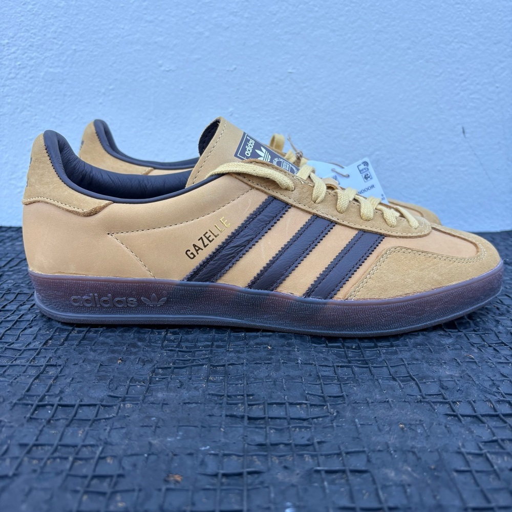 adidas Originals Gazelle Sneakers in Tan and Brown